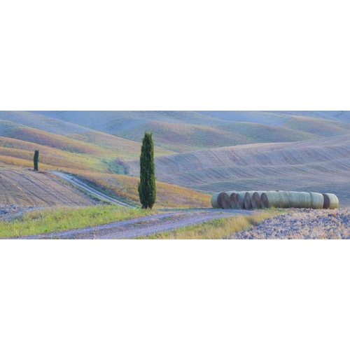 Italy, Tuscany Hay bales and farmland